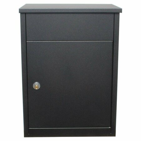 BOOK PUBLISHING CO Allux 500 Galvanized Steel Wall Mounted Locking Mail & Parcel Box Black GR473438